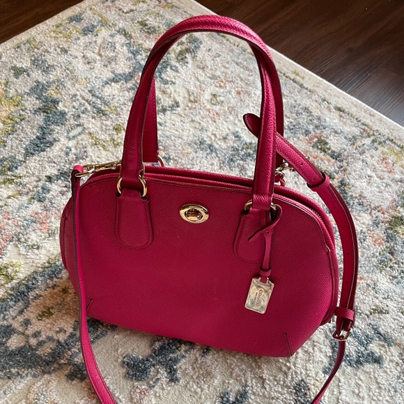 Coach Prince Street Leather Satchel Purse - Pink Ruby - Picture 1 of 6